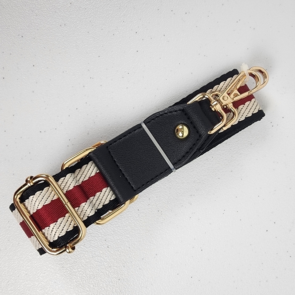 Alabama Roll Tide Crimson Style Stylish Black and Red Strap with Gold Hardware